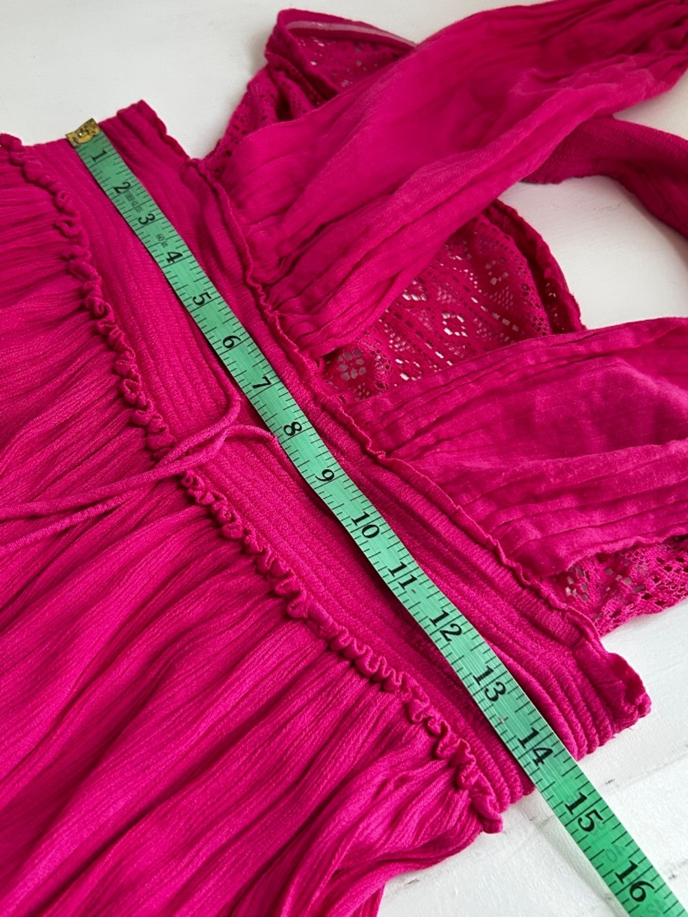 Free People Santa Maria Maxi Dress XL Love Pink Crochet Lace Open Back Boho - Picture 11 of 14